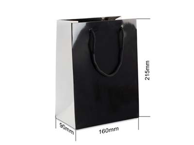 Mittlere Geschenktasche, Einfarbig Schwarz, 10er-pack - Standard Bild - 3