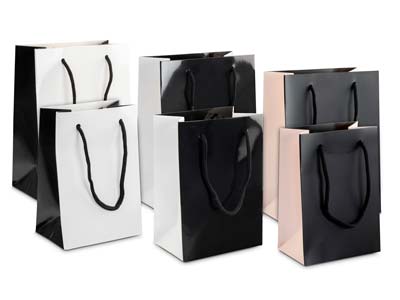 Mittlere Geschenktasche, Einfarbig Schwarz, 10er-pack - Standard Bild - 4