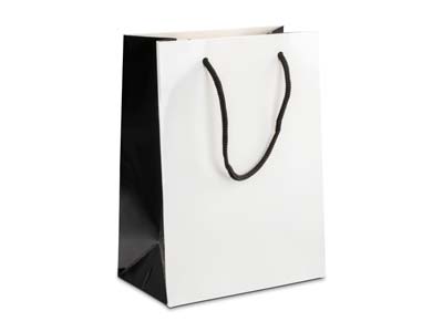 White Monochrome Gift Bag Medium Pk 10 - Standard Bild - 1