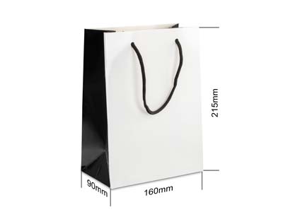 White Monochrome Gift Bag Medium Pk 10 - Standard Bild - 3