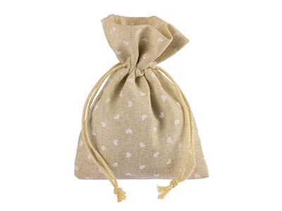 Jute Bag Small Pk 10, Mini Heart
