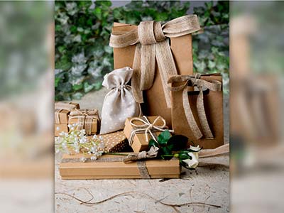 Tasche 105 X 145 Mm, Jutegewebe Mitherzdekor, 10er Pack - Standard Bild - 2