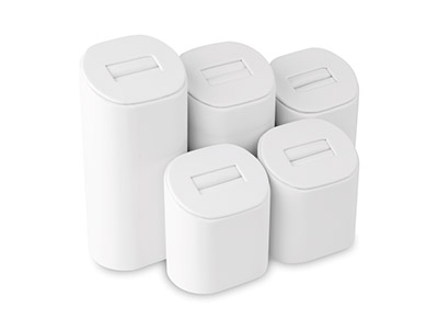 Ringständer, Kunstleder Wei, 5er-pack