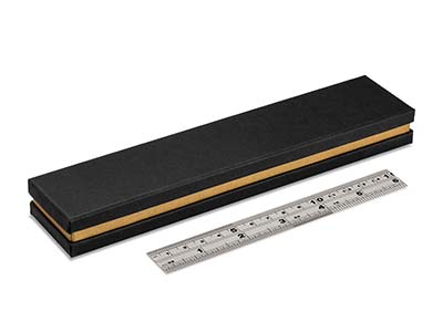 Armbandschachtel, Schwarzer Karton Mit Gold Metallstreifen - Standard Bild - 4