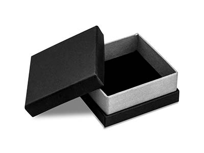 Universalschmuckkästchen Klein, Schwarzer Karton Mit Silbernem Metallstreifen - Standard Bild - 1
