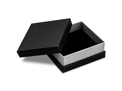 Große Universalbox, Schwarzer Karton Mit Silberner Metallband - Standard Bild - 1