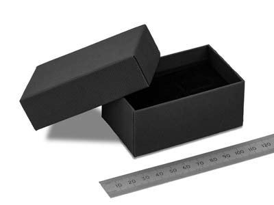 Mattschwarze Schachtel Für Manschettenknöpfe Aus Karton - Standard Bild - 3