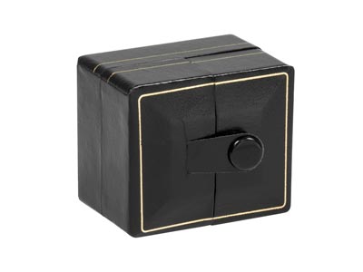 Ringschatulle Aus Schwarzem Kunstleder Mit Doppelöffnung - Standard Bild - 2