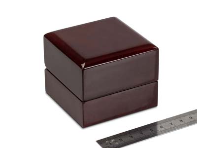 Ringschatulle Mit Led, Holz Braun Rosenholzeffekt - Standard Bild - 4