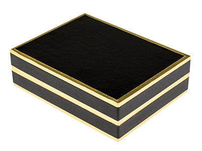 Anhängerbox, Schwarz Und Gold Karton - Standard Bild - 2