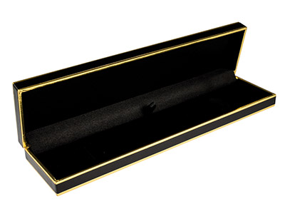 Armbandbox, Schwarz Und Gold Karton - Standard Bild - 1