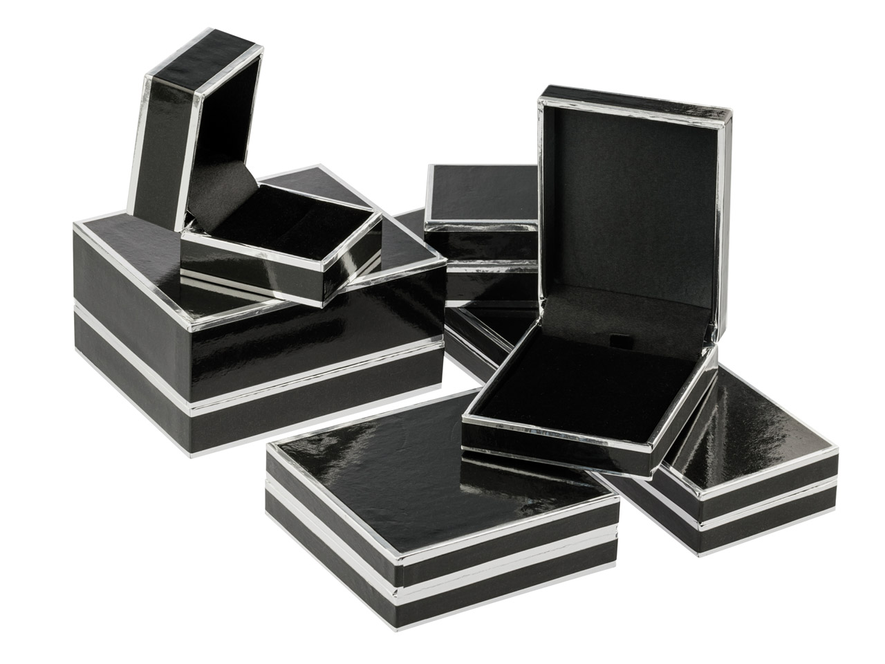 Armbandetui, Schwarz Und Silber Karton - Standard Bild - 3