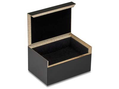 Schwarze Nahtlose Schachtel Für Zwei Ringe/manschettenknöpfe - Standard Bild - 1