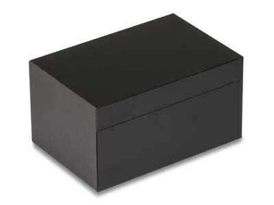 Schatulle Für 2 Ringe Oder Manschettenknöpfe, Glattes Schwarzes Holzfaser - Standard Bild - 2