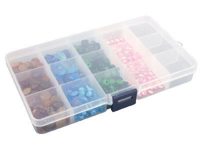 Organizer Mit 15 Fächern, 17,5 X10 X 2,2 Cm, Kunststoff - Standard Bild - 2