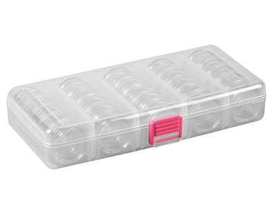 Perlenaufbewahrung, 25 Runde Gläserin Durchsichtiger Box - Standard Bild - 2