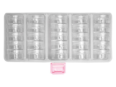 Perlenaufbewahrung, 25 Runde Gläserin Durchsichtiger Box - Standard Bild - 4