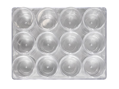 Set Aus 12 Großen Durchsichtigen Behältern Zur Perlenaufbewahrung In Einer Transparenten Box - Standard Bild - 3