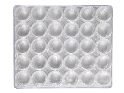 Aufbewahrung Für Perlen, 30 Mini-potsronds In Durchsichtiger Box Transparenten Box - Standard Bild - 3