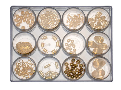 Perlenaufbewahrung, 12 Runde Gläserin Durchsichtiger Box Transparenten Box - Standard Bild - 5