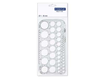 Vorlage Zum Entwerfen Und Zeichnen Von Kreisen Von 1 Bis 36 Mm, Staedtler - Standard Bild - 2