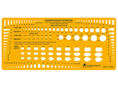 Vorlage Zum Ermitteln Des Karat-gewichts Von Diamanten - Standard Bild - 1