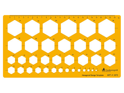 Hexagon-vorlage,-Durchmesser-3-Bis-42 mm