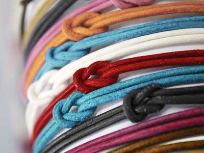 Rundes Lederband, Durchmesser 2 mm, 3 x 1 meter Länge, Marineblau - Standard Bild - 3