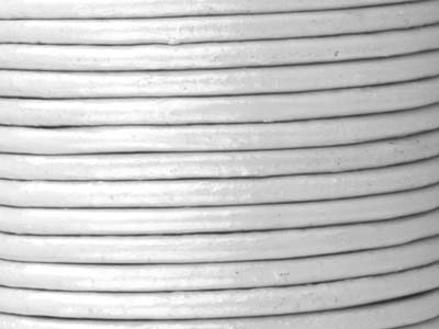 Rundes Lederband, Durchmesser 2 mm, 3 x 1 meter Länge, Weiß - Standard Bild - 2