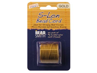 Beadsmith S-lon Perlenband, Tex 210, Stärke 18, 70 m, Goldfarben - Standard Bild - 2
