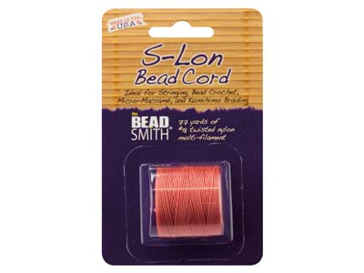 Beadsmith S-lon Perlenband, Tex 210, Stärke 18, 70 m, Korallfarben - Standard Bild - 2