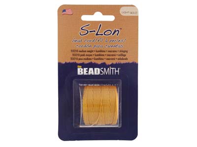 Beadsmith S-lon Bead Cord Light Gold Tex 210 Gauge #18 70m - Standard Bild - 1