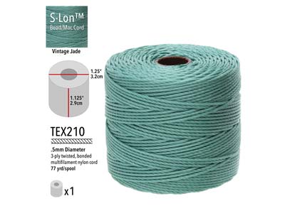 Beadsmith S-lon Bead Cord Vintage Jade Tex 210 Gauge #18 70m - Standard Bild - 3