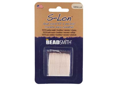 Beadsmith S-lon Bead Cord Vanilla Tex 210 Gauge #18 70m - Standard Bild - 1