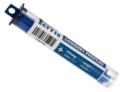 Profilierte Blaue Wachsfäden, 8 MM Mit 4 Stiften In  Kreuzform , Ferris, Packung Zu 6 - Standard Bild - 2