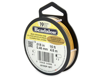 Beadalon Goldbeschichteter Draht, 24 kt, Strang Aus 19 drähten, 0,46 mm X 4,6 m - Standard Bild - 1