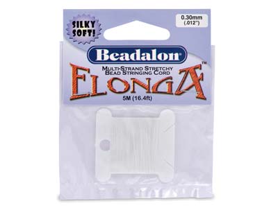 Beadalon Elastisches Garn, Mehrdrähtig 0,30 Mm, Wei, 5 Meter