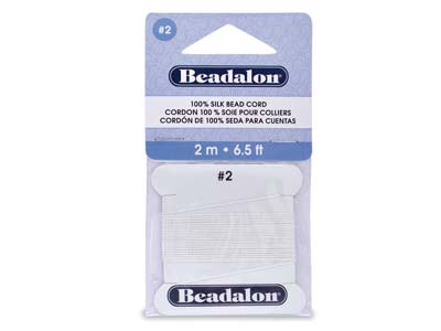 Beadalon-garn Aus 100 Weier Seide0,45mm, 1 Nadel, 2 Meter