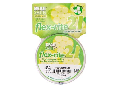Flexrite-draht 21-stränge, 0,36 Mm,transparent, 9,14 Meter, Beadsmith