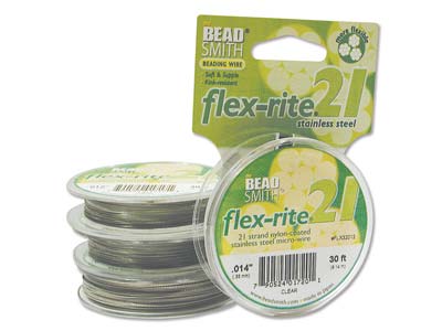 Flexrite-draht 21-stränge, 0,36 Mm,transparent, 9,14 Meter, Beadsmith - Standard Bild - 3