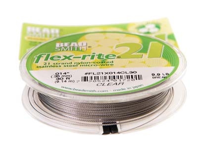Flexrite-draht 21-stränge, 0,36 Mm,transparent, 9,14 Meter, Beadsmith - Standard Bild - 5