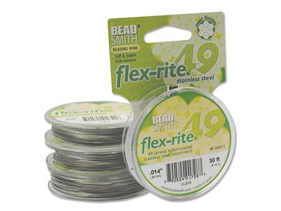 Flexrite-strang 49-fach, 0,36 Mm, Transparent, 9,14 Meter, Beadsmith - Standard Bild - 3