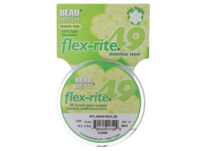 Beadsmith Flexrite, 49 Strand, Clear, 0.45mm, 9.1m - Standard Bild - 1