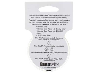 Flexrite-faden 49-fach, 0,45 Mm, Transparent, 9,14 Meter, Beadsmith - Standard Bild - 4