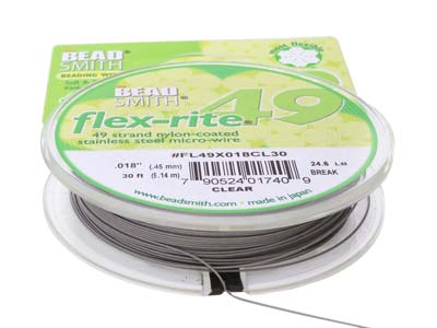 Flexrite-faden 49-fach, 0,45 Mm, Transparent, 9,14 Meter, Beadsmith - Standard Bild - 5