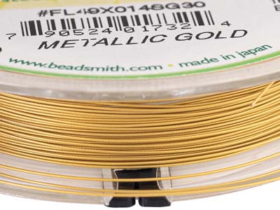 Beadsmith Flexrite, 49 Strand, Metallic Satin Gold, 0.36mm, 9.1m - Standard Bild - 5