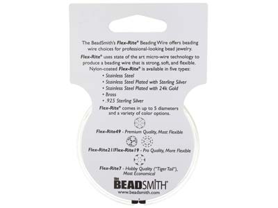 Beadsmith Flexrite, 49 Strand, Metallic Satin Gold, 0.36mm, 9.1m - Standard Bild - 9