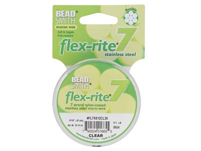 Flexrite-draht 7-fach, 0,45 Mm, Transparent, 9,14 Meter, Beadsmith - Standard Bild - 1