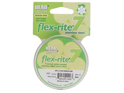 Flexrite-faden 7-fach, 0,45 Mm, Vergoldet, 30,50 Meter, Beadsmith