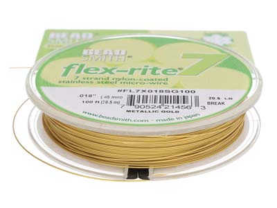 Flexrite-faden 7-fach, 0,45 Mm, Vergoldet, 30,50 Meter, Beadsmith - Standard Bild - 4